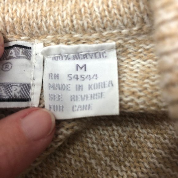 Vintage women sweater argyle medium collar International Stefano - Picture 7 of 7